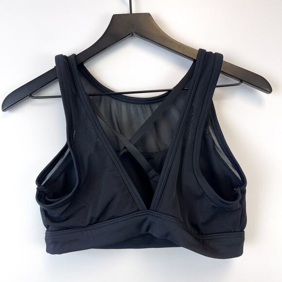 Offline by Aerie Size M Sports Bra w Mesh High Neck Overlay Black - Picture 3 of 6